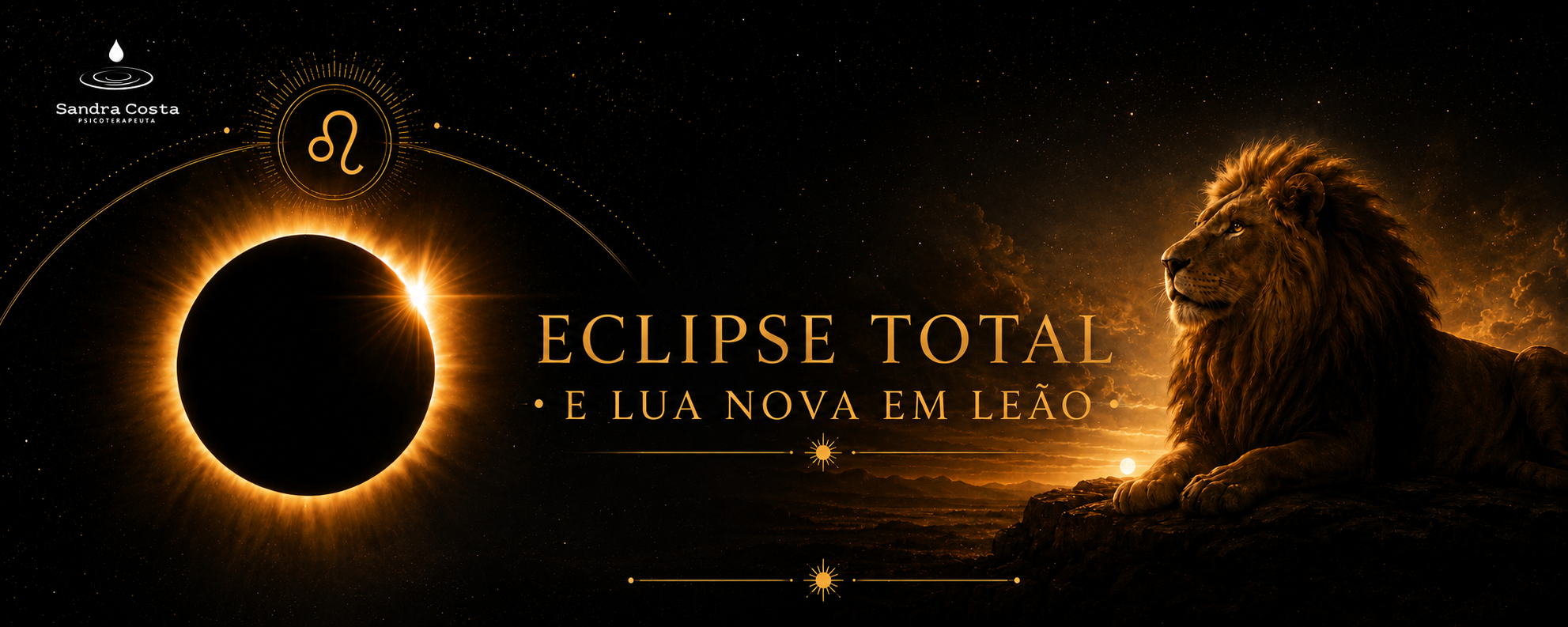 ECLIPSE SOLAR TOTAL & LUA NOVA EM LEÃO